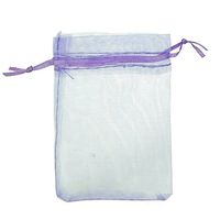 Housweety 25pcs 7cmx9cm Purple Organza Jewelry Gift Pouch Bags Wedding X-mas Favor