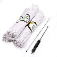 132 Count Hard Bristle Pipe Cleaners with 2 Nylon Bristle Brush