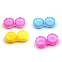 4Set Contact Lens Case Holder,Contact Lens Storage Soaking Cases L + R Marked,for Home Office and Travel Random Color (Random Color)