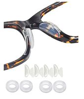 AM Landen 2 piars Silicone Nose Pads Plus 2 Pairs Temple End Ring Tips (2.5mm Butterfly, Clear)