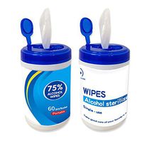 Disinfectant Wipes 60 Sheets/Pack Portable 75 Alcohol Wet Wipes Antiseptic Cleaning Sterilization Wipes Wet Wipes for Tourism, Hotel, Restaurant, Home, Office, Car (2 Pack)