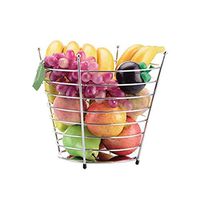 Home big wrist Silver Fruit Basket, Stainless Steel Round Fruit Display Stand Creative Living Room Pastry Rack Large Capacity Fruit Basket Decorative hotel retro soup bowl (Color : 1623cm)