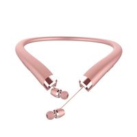 Aopoo HX1200 Bluetooth Headphones Sweatproof Sport Wireless Stereo Bluetooth Headphones Neckband Headset Retractable Earbuds Noise Cancelling with Mic, Rose Gold