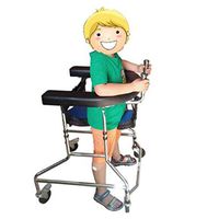 Walkers Child with Casters High and Low Adjustable Assisted Rehabilitation Exercise Folding (Color : Silver, Size : 77-39cm)