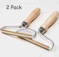 Portable Wool Lint Remover - Clothes Fuzz Shaver - Restores Fabrics - Wooden Handle and Double Sided Copper Head Brush for Removing Dust and Pet Hair from Clothing, Furniture, Curtain, Blanket, Couch