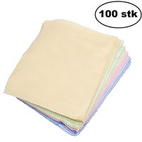 ULTNICE 100Pcs Microfiber Cleaning Cloths for Eyeglass, Sunglass, Computer Screen, Jewelry, Camera Lens (4 Colors)