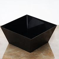 Tableclothsfactory 30 pcs- Black Innovative Square 42oz Disposable Plastic Bowl