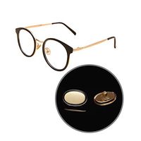 5 Pairs Screw in Eyeglass Nose Pads Replacement for Glasses Sunglasses Soft Silicone Nose Pads with Screws (Gold)