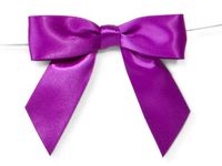 6ct. Pre-Tied Royal Purple 3" Satin Gift Bows Wire Ties Ready-to-Use 7/8" Ribbon