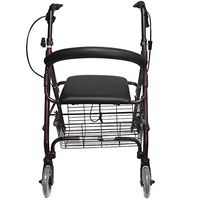 TYJ-USA Elderly Walker Aluminum Alloy Ultra Light with Shopping Basket Collapsible Traveler Four Wheel Stable Wheel Shopping Cart Wheelchair Adjustable Height Security and Stability