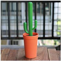 QNJM Cactus Toilet Brush Set Creative Cute Round Soft Hair No Dead Angle Brush (Color : Orange)