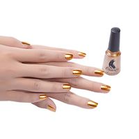 Nail Art Polish,Putars Sexy Mirror Nail Polish Plating Silver Paste Metal Color Stainless Steel 6ml (Gold)
