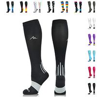 NEWZILL Men & Women's Compression Socks for Athletic, Nurses, Shin Splints, Maternity & Flight Travel, Black - Small (1 pair)