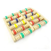 6 Rows Large Wooden Dual Foot Massager Roller Blood Circulation Care Tool for Plantar Fasciitis, Heel, Foot Arch Pain Relief, Stress Relief, Muscle Pain Relief
