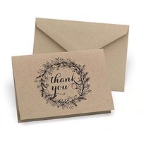HBH Krafty Thank You Cards and Envelopes - 100 Pack