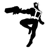 Marvel Comics X-Men Cable Silhouette Stickers Symbol 5.5" Decorative DIE Cut Decal for Cars Tablets LAPTOPS Skateboard - Black