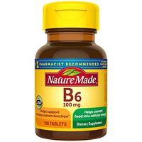 Nature Made Vitamin B6 100 mg Tablets, 100 Count for Metabolic Health† (Packaging May Vary)