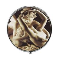 Cupid and Psyche Kiss - Cupid Art Photo Pill Box - Charm Pill Box - Glass Candy Box