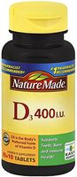 Nature Made Vitamin D3 400 IU Tablets 100 ea (Pack of 7)