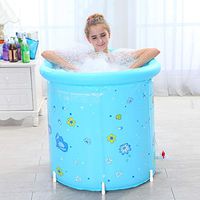 Bathtub 80x80cm XL Plastic Portable Bath Inflatable Foldable Bath Barrel Large Size Tub for Adult