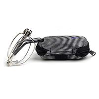 Folding Silver Metal Alloy Reading Glasses Case & Cloth with 7 Magnifications +1.0 to +4.0x