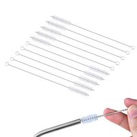 10pcs 8 inch Tube Brush Drinking Straws Brushes Pipes Brush Stainless Steel Tumbler Brushes Test Tubes Brush Long Nylon Cleaning Brush Set for Baby Bottles Straws Funnel Teapot Nozzle Drinking Straw