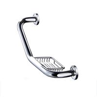 FFLSDR Stainless Steel Bathtub Handrail Non-Slip Bathroom Soap Net Elderly Bathroom Handrail