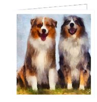 Australian Shepherd - Merle Mates - Blank Note Cards - Set of 6 with Envelope.