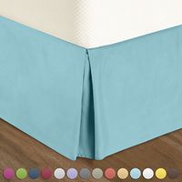 Pleated Bed Skirts 14" Drop Egyptian Solid Bed skirt - Baby Blue Light Blue/King