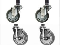 Set of 4 Work Table Stem Caster with 5" Polyurethane Wheels by L&J Import