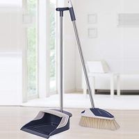 Dustpan and Brush, Long Handle Broom and Dust Pan Set,92Cm Long Handle for Home Kitchen Room Office Lobby Floor Use Upright Stand Up Broom and Dustpan Set