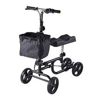 ZBYZF Knee Scooter Economy Knee Walker Portable Crutch Alternative w/Basket Dual Braking System