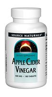 Source Naturals Apple Cider Vinegar 500mg Dietary Supplement - 180 Tablets (Pack of 2)