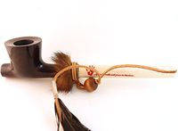 Mr. Brog Lakota Tobacco Pipe - Model No: Indian Peace Pipe Walnut - Mediterranean Briar Wood - Hand Made