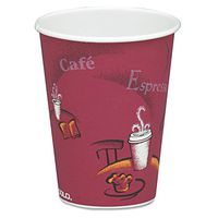SOLO Cup Company 378SIPK Bistro Design Hot Drink Cups Paper 8oz Maroon 50/Pack