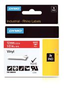 DYMO Rhino Adhesive Vinyl Label Tape, 1/2-inch, 18-foot Cassette, Red (1805416)