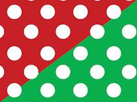 Pack of 1, Christmas Polka Dot 24" x 833' Gift Wrap Full Ream (Reversible) for Holiday, Party, Kids' Birthday & Special Occasion Packaging