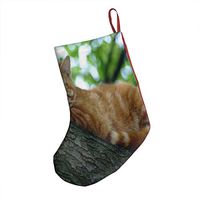 Christmas Decorations Stockings 18" Cat in The Tree Trendy Big Xmas Socks for Home Decor