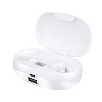 Barcley BT5.0 Waterproof Earphones in-Ear Wireless Mini Headphone Stereo Earbuds Sports Headset with Mic T3s Bluetooth Headset Cordless Sports Ear Buds with Charging Box for Gym Sports (White)