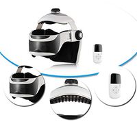 JERKEY Head Massager, Rechargeable Eye Massager 2-in-1 Electric Helmet Massager for Stress Headache Relief Therapy to Help The Brain Relax and as a Scalp Eye Massager