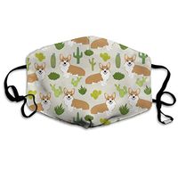 Fashion Earloop Mouth Ma.sk, Anti-Dust Pollenm Mouth-Muffle with Adjustable Elastic Band - Windproof Corgi with Cactus Half Face Mouth Ma.sk