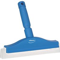 Vikan 77513 Foam Rubber Polypropylene Frame Bench Fixed Head Squeegee, 10", Blue