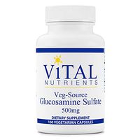 Vital Nutrients - Glucosamine Sulfate 500 mg (Vegetable Source) - Support for Healthy Joint Function & Cartilage Strength - 100 Capsules per Bottle