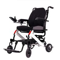 Yjie Portable Collapsible Electric Wheelchair,Safe Electric Wheelchair Aviation Travel Heavy Duty Power Wheelchair,for The Elderly and Disabled Travel