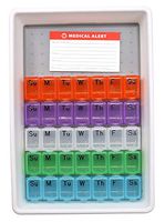 Complete Monthly Medication & Pill Organizer Tray - Keep All Your Daily Medications Organized Together Including Your Liquid, Sprays, Drops, Ointment & As Needed Medications - Bonus Medical Alert Card