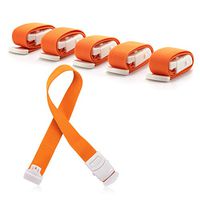 Medicook Tourniquet, 5-Pack Orange Emergency Professional Adjustable Elastic Medical Hemostatic Blood First Aid Quick Release Torniquete with Buckle