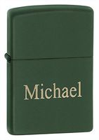 Personalized Zippo Green Matte Lighter with Free Engraving