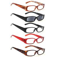 5-Pack Quality Stylish Ladies Reading Glasses Includes Sunshine Readers for Women Men (5 Pairs Mixed Colors, 1.75)