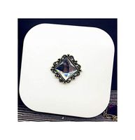 DIY Alloy Cute Alloy Square Gemstone Contact Lens case for Eyes Contact Lenses Box for Glasses,Gray B