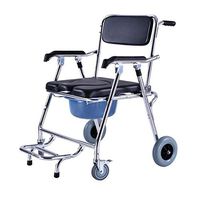 Moolo Elderly Wheelchair Commode Adult Folding Mobile Toilet Seat Toilet Bath Chair Pregnant Women Commode Chair